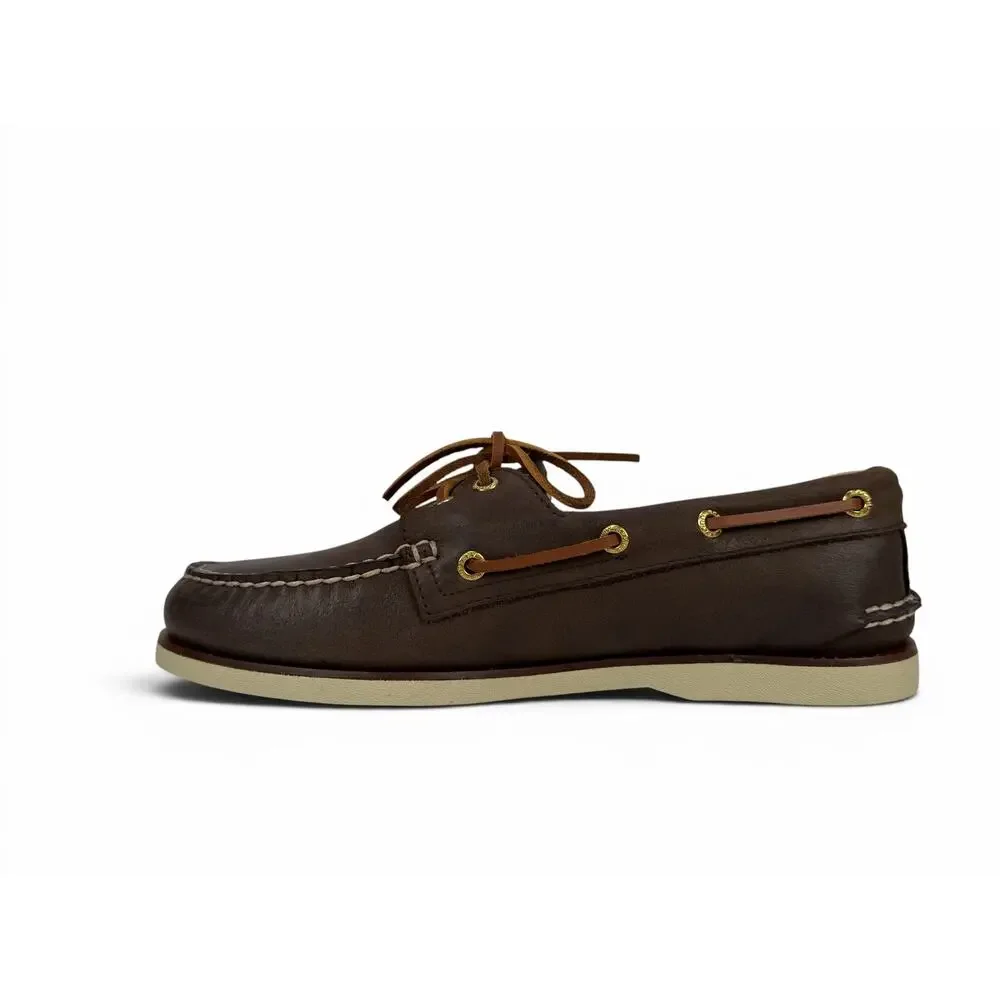 Sperry Gold Cup Authentic Original Boat Shoes Mens Brown Leather 2 Eye Slip On